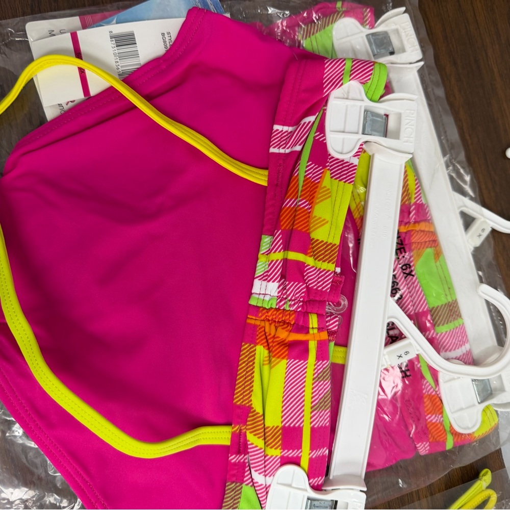 Big Chill Hot Pink Bikini with Neon Yellow Trim